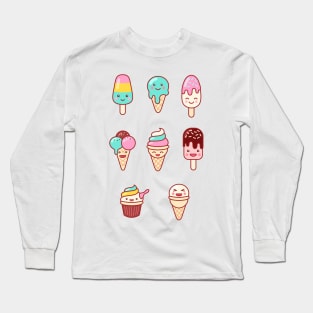 Ice Cream Emoji Complete Pack Long Sleeve T-Shirt